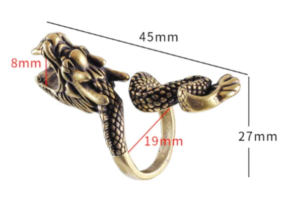 Dragon's Embrace Cigarette Holder Ring – Mystical Finger Accessory for Smokers, Ideal Smoker Gift