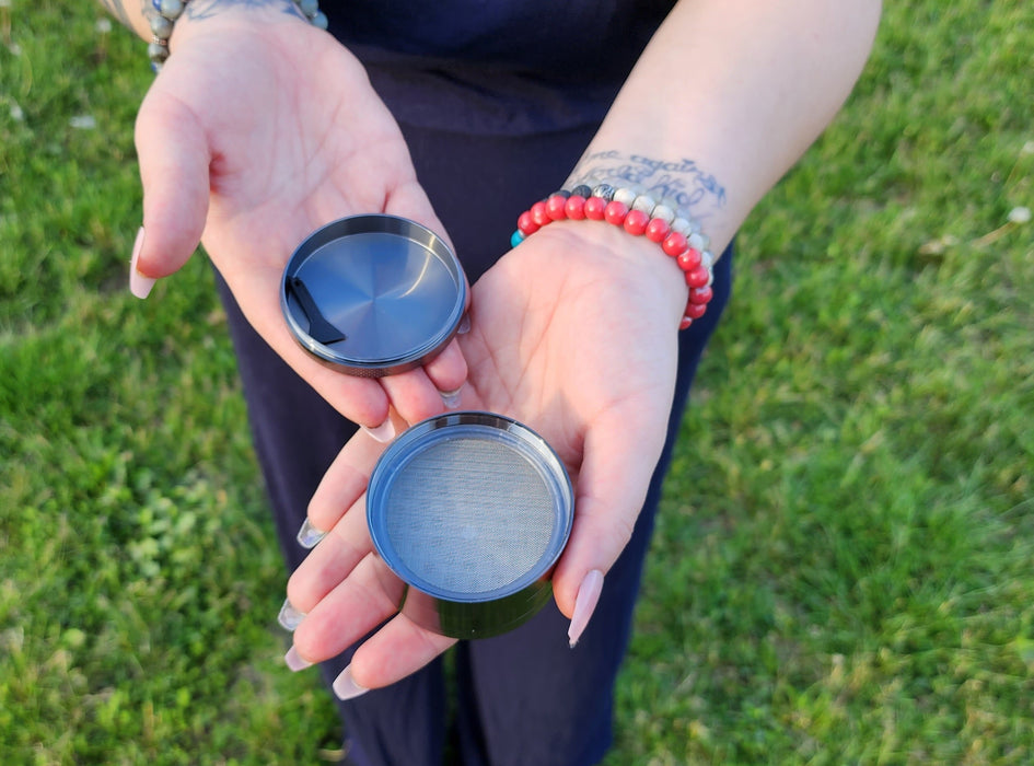 Customized Grinder - You add any design/picture/image/phrase XL Metal 4 Chamber Herb Grinder With Fine Screen - Custom Grinders