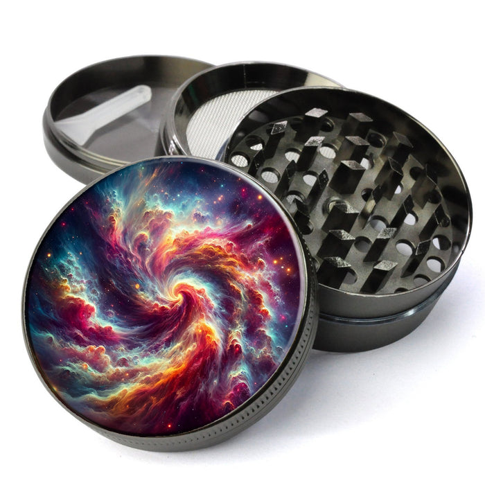 Nebula Swirls, Cosmic Space Dust, Deep Space Setting, Extra Large 5 Piece Spice Herb Grinder