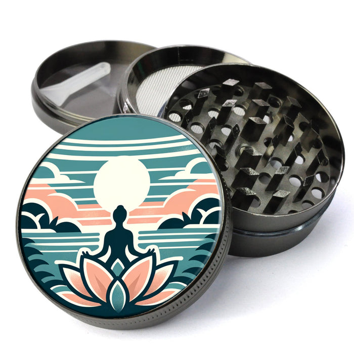 Zen Grinder, Lotus Grinder, Meditation Grinder, Gift For Her, Herb Grinder With Catcher, Girly Grinder, Extra Large 5 Piece Grinder