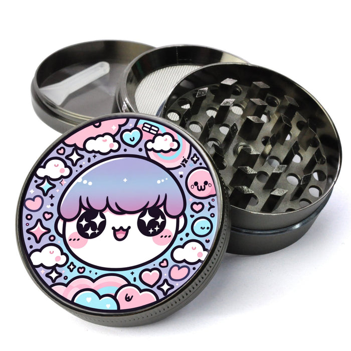 Anime Grinder, Cute Grinder, Playful UWU Grinder, Girly Grinder, Herb Grinder With Catcher, Extra Large Grinder,Gift For Her,ExpressionGifts