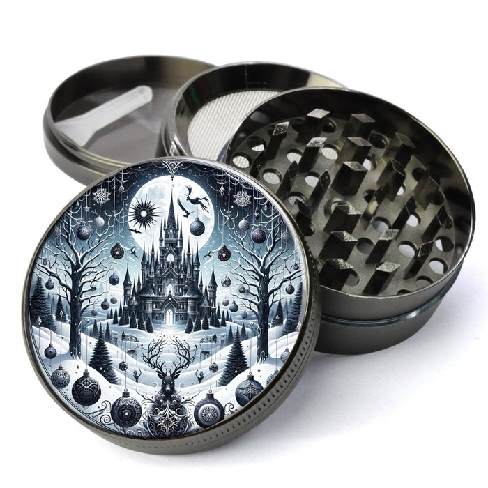 Christmas Whimsigoth Grinder, Christmas Gothic Grinder, Extra Large 5 Piece Grinder, Spice Crusher, Mill, Herb Grinder, Best Gifts