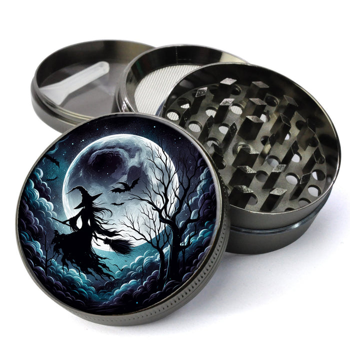 Witchy Moon, Gothic and Mysterious, Dark and Moody, Glowing Full Moon, Extra Large 5 Piece Spice Herb Grinder