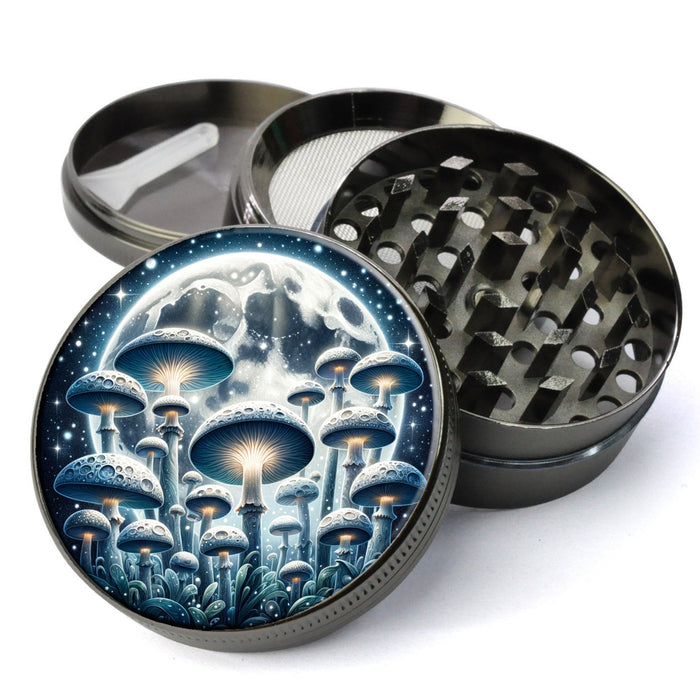 Magic Mushrooms Grinder, Fungi Grinder, Psychedelic Lunar Grinder, Extra Large 5 Piece Herb Grinder, Spice Crusher, Cute Grinder,