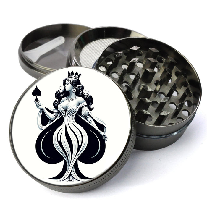 Queen Of Spades Herb Grinder, Gift For Pawg, QOS Grinder, Extra Large 5 Piece Grinder, Herb Grinder With Catcher