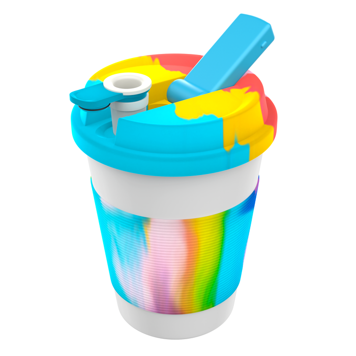 Rainbow Cupro Coffee Mug for Flower and Incognito Uses | Hidden Hookah Pipe | Discreet Smoking | Hidden Bowl Storage