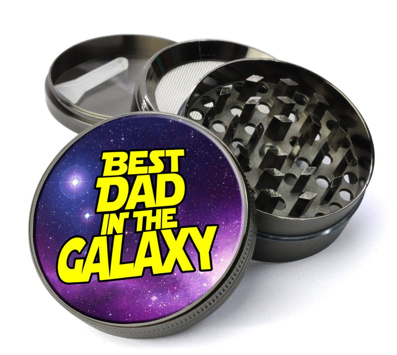 Best Dad In The Galaxy #59 Fathers Day Gift Extra Large 5 Piece Spice Herb Grinder with / Catcher - Present For Dad - Expression Tees