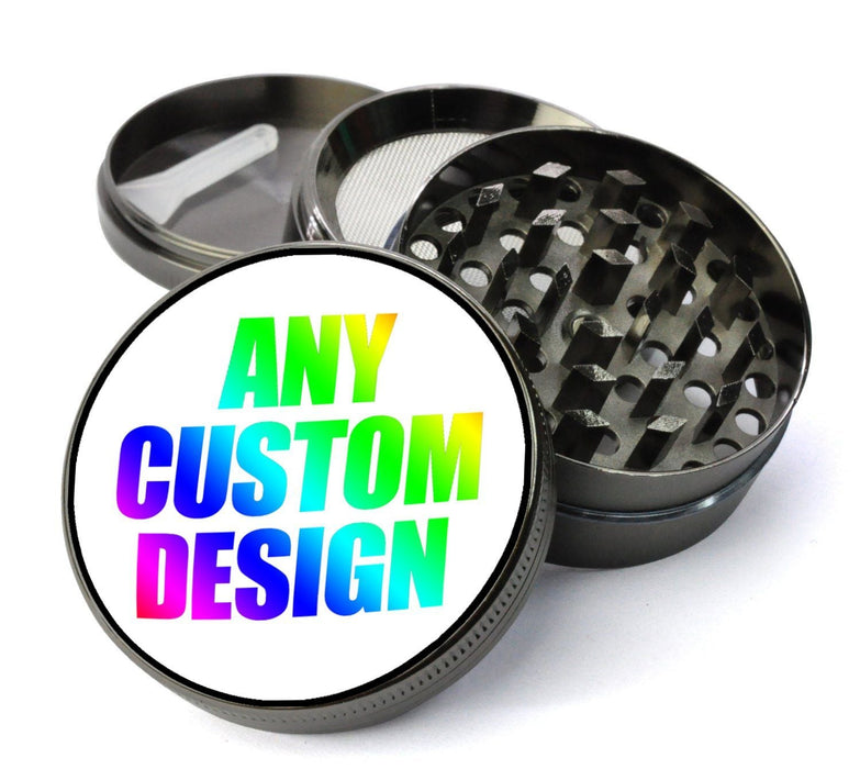 CUSTOMIZED - You add any design/picture/image/phrase Extra Large 5 Piece Spice Herb Grinder with / Catcher - Sturdy Strong - Expression Tees