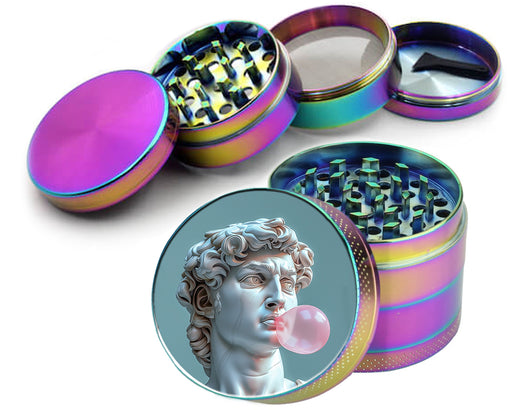 Michelangelo Statue Of David Blowing A Bubble Spice Grinder Rainbow Grinder