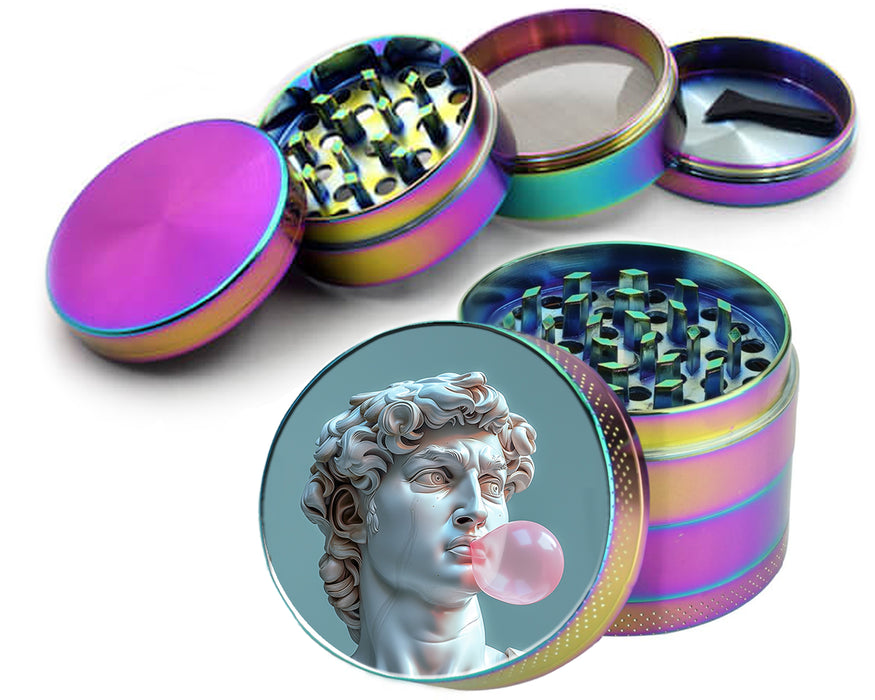 Michelangelo Statue Of David Blowing A Bubble Spice Grinder Rainbow Grinder