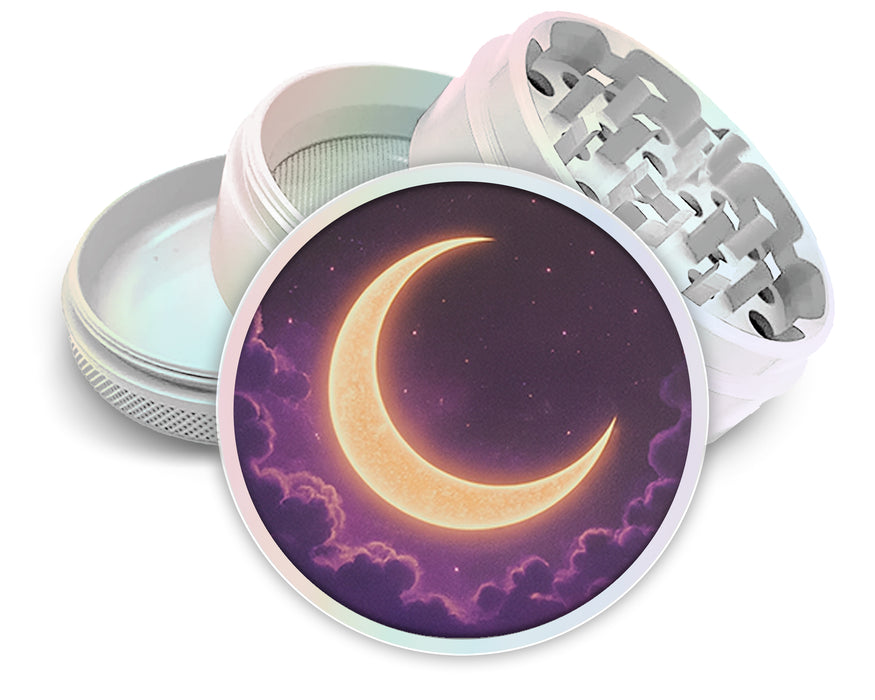 Crescent Moon in Dreamy Night Sky Spice Grinder White Grinder