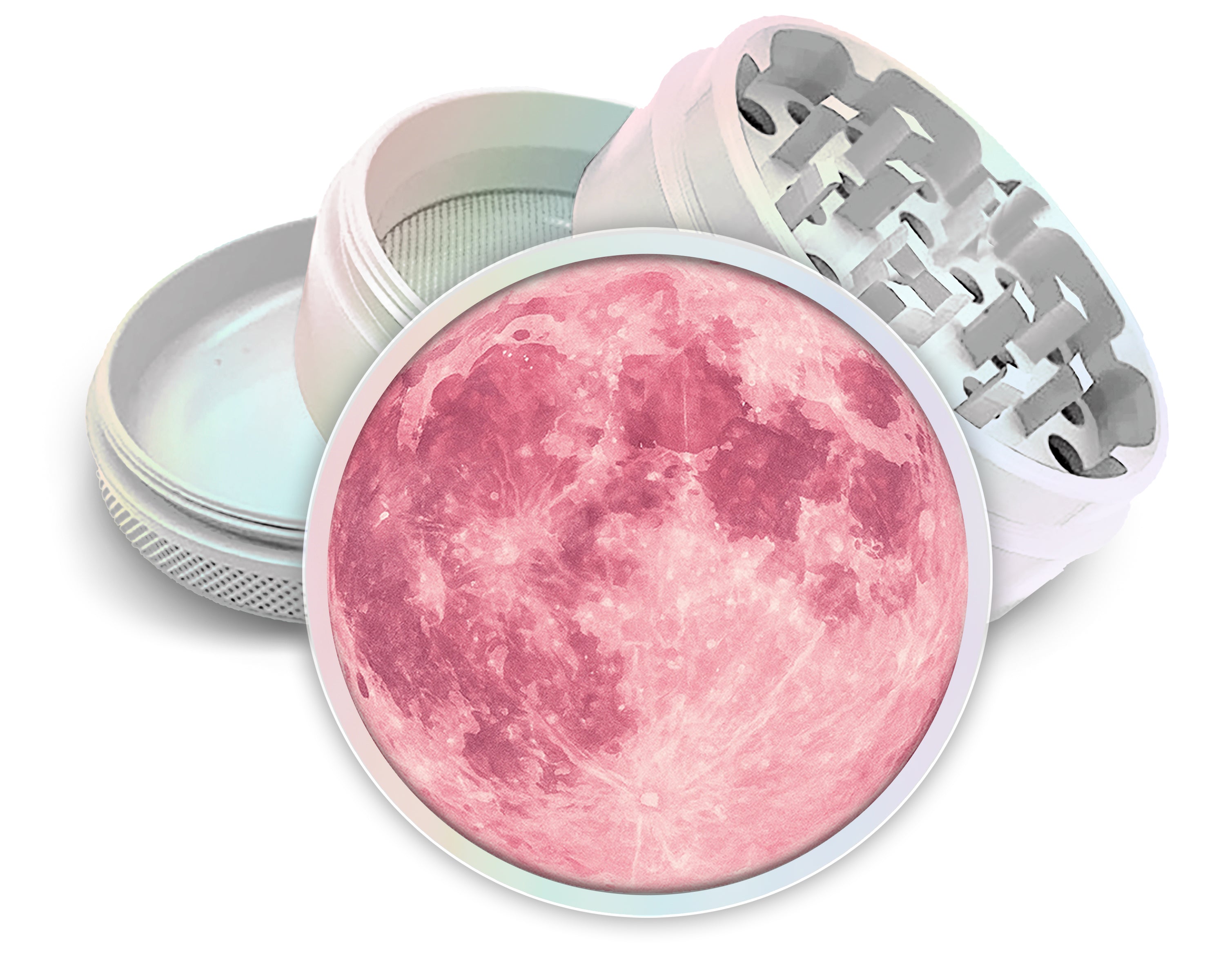 Soft Pink Moon Boho Celestial Vibes Spice Grinder White Grinder