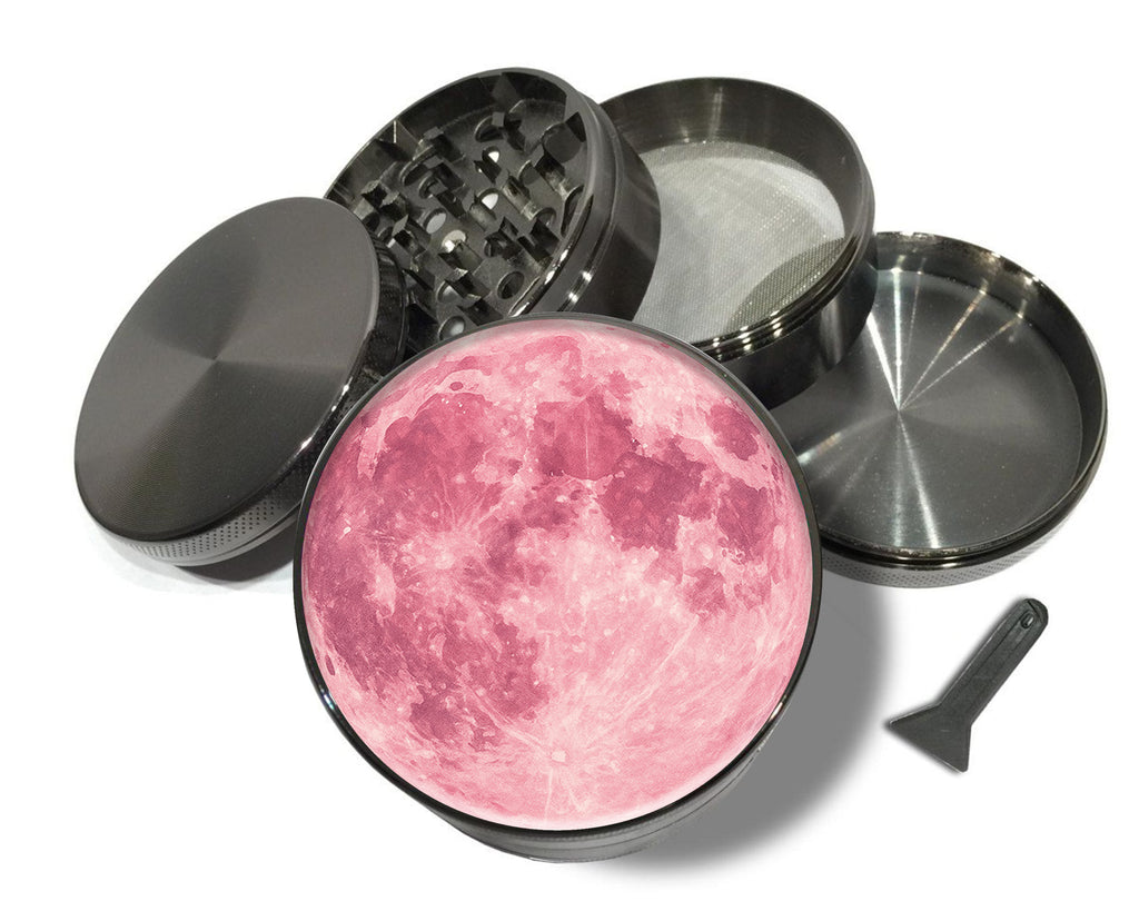 Soft Pink Moon Boho Celestial Vibes Spice Grinder Grey Grinder