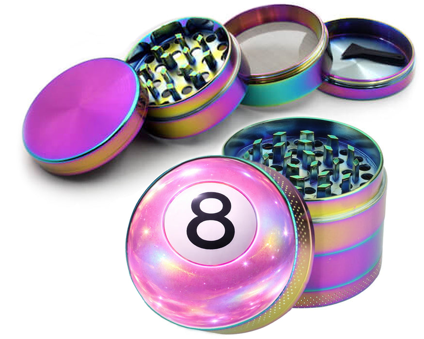 Pink Magic 8 Ball Digital Pop Art Spice Grinder Rainbow Grinder