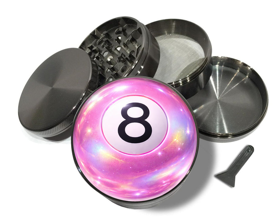 Pink Magic 8 Ball Digital Pop Art Spice Grinder Grey Grinder