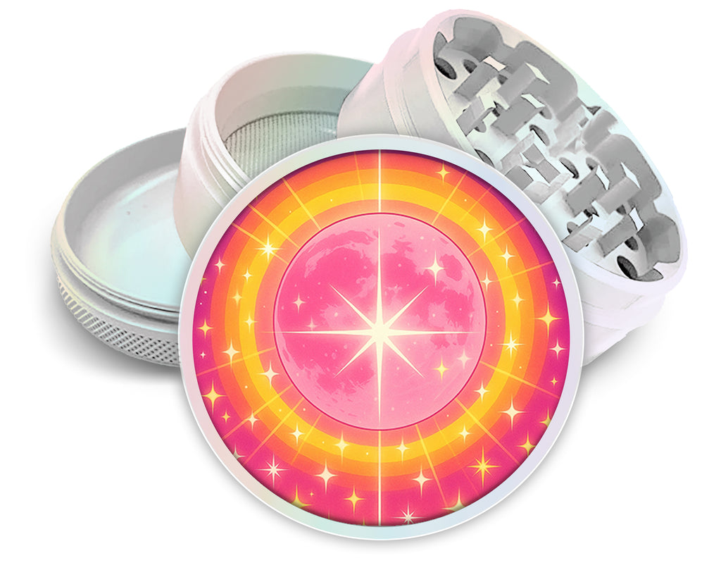 Radiant Starburst Pink Anime Moon Spice Grinder White Grinder