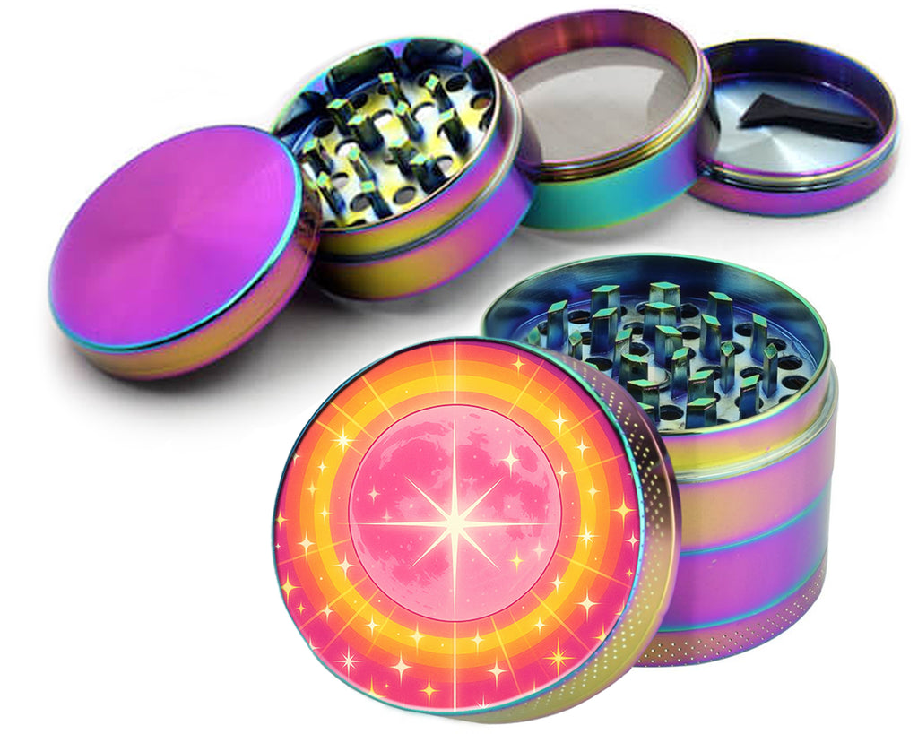 Radiant Starburst Pink Anime Moon Spice Grinder Rainbow Grinder