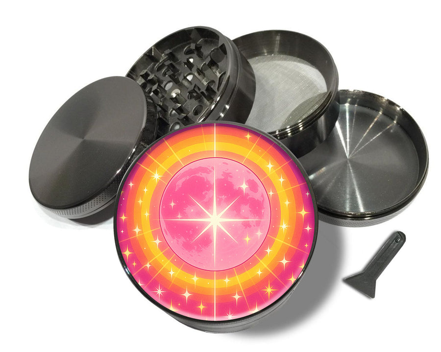 Radiant Starburst Pink Anime Moon Spice Grinder Grey Grinder