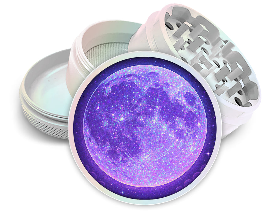 Purple Galaxy Moon with Starscape Spice Grinder White Grinder