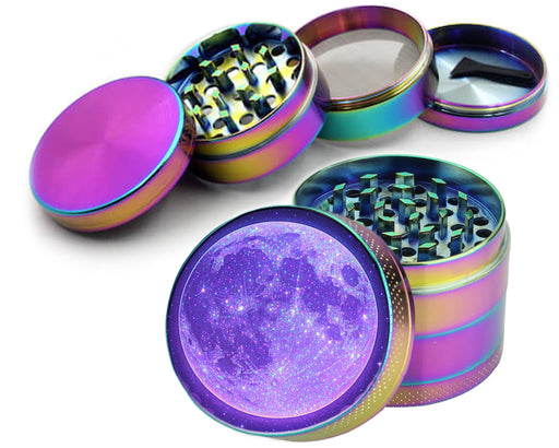 Purple Galaxy Moon with Starscape Spice Grinder Rainbow Grinder