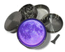 Purple Galaxy Moon with Starscape Spice Grinder Grey Grinder