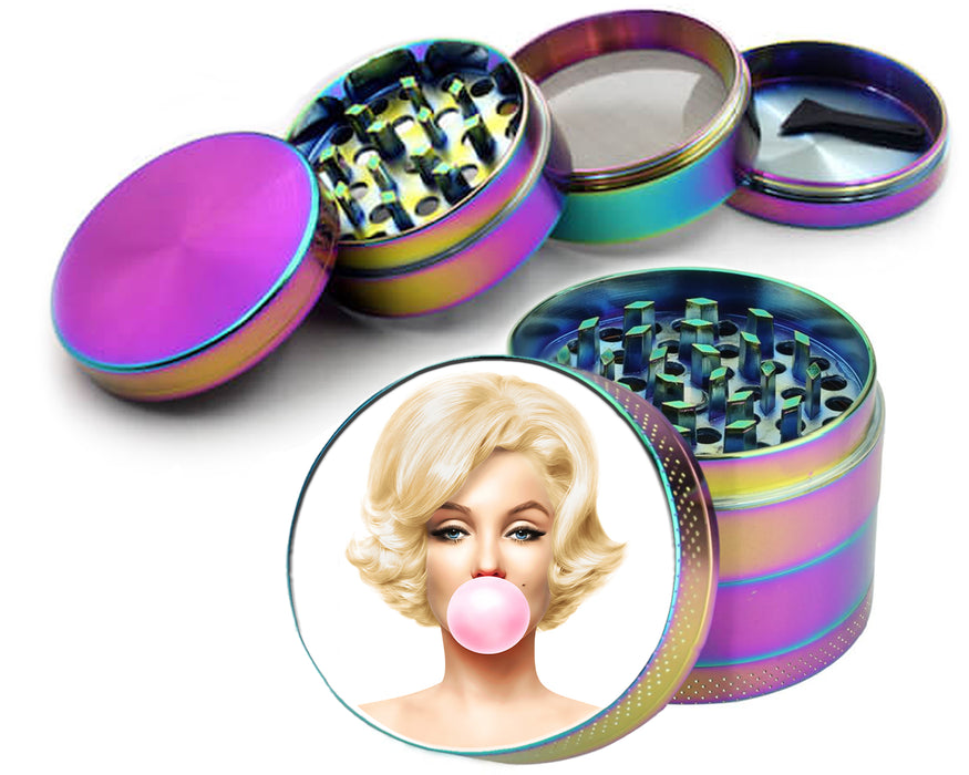 Marilyn Monroe with Pink Bubble Gum Spice Grinder Rainbow Grinder