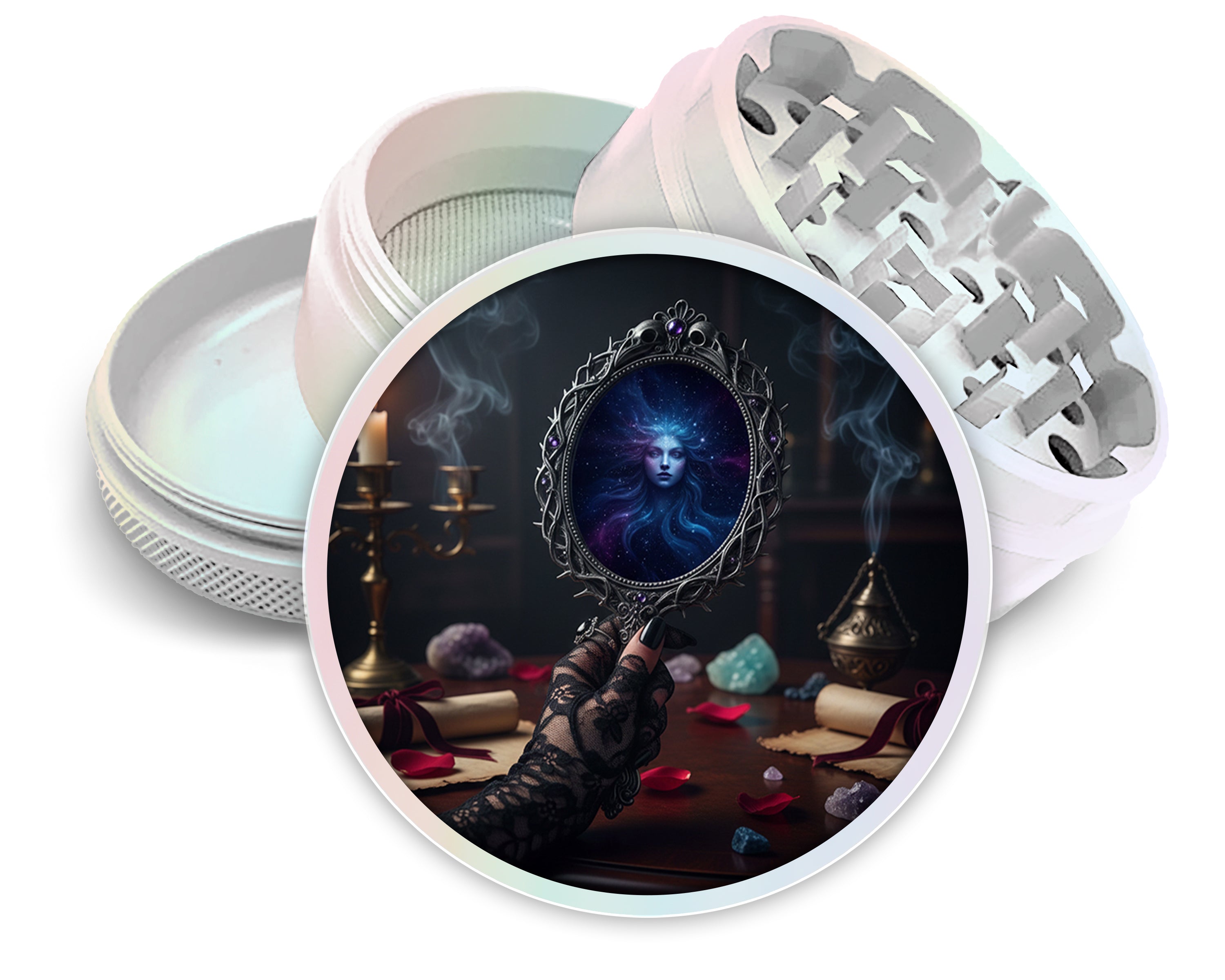 Enchanted Mirror Seance Spice Grinder White Grinder