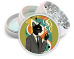 Midcentury Noir Cat Gentleman Spice Grinder White Grinder