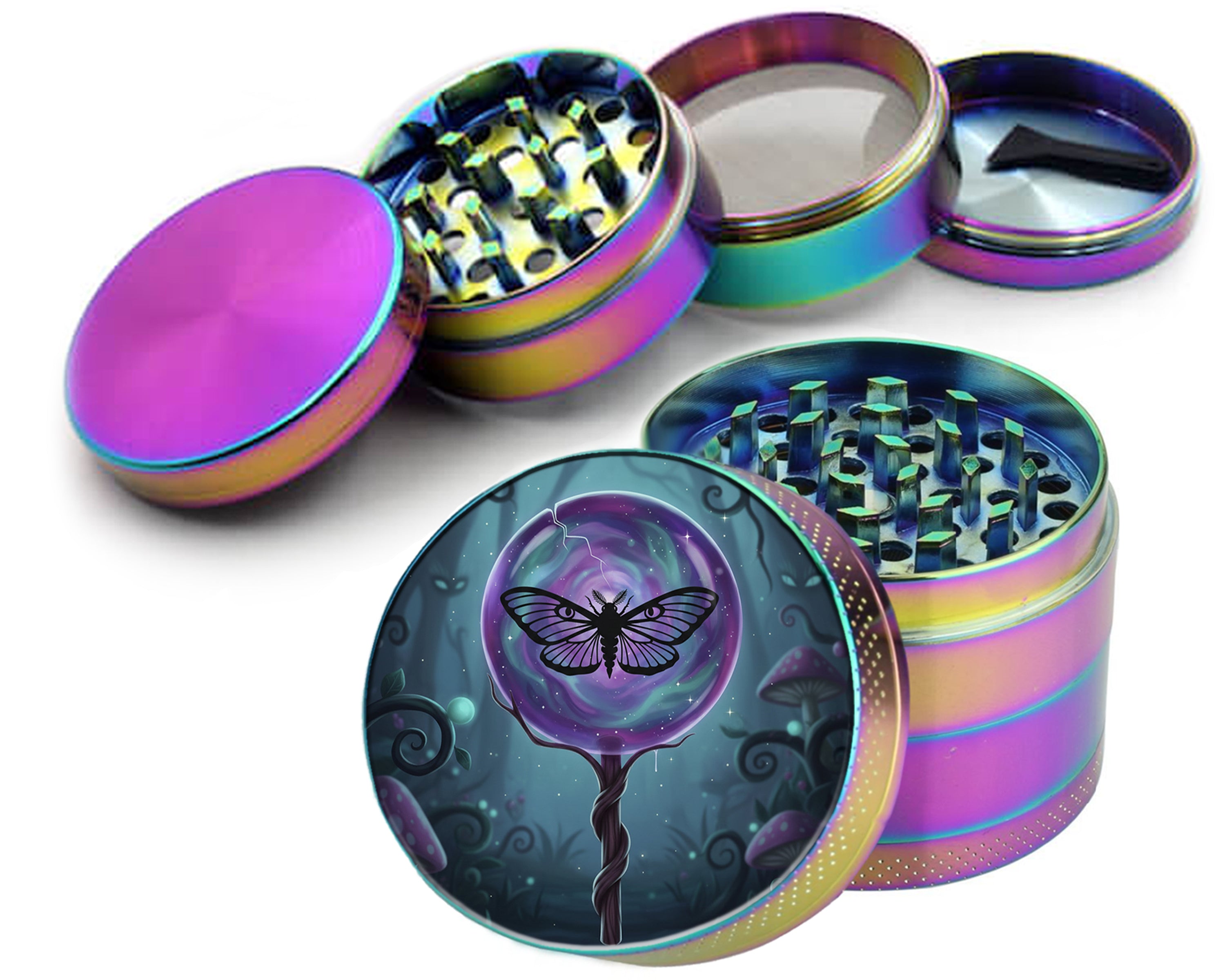 Lunar Moth Lollipop Spice Grinder Rainbow Grinder