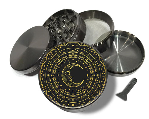Celestial Crescent Mandala Spice Grinder Grey Grinder