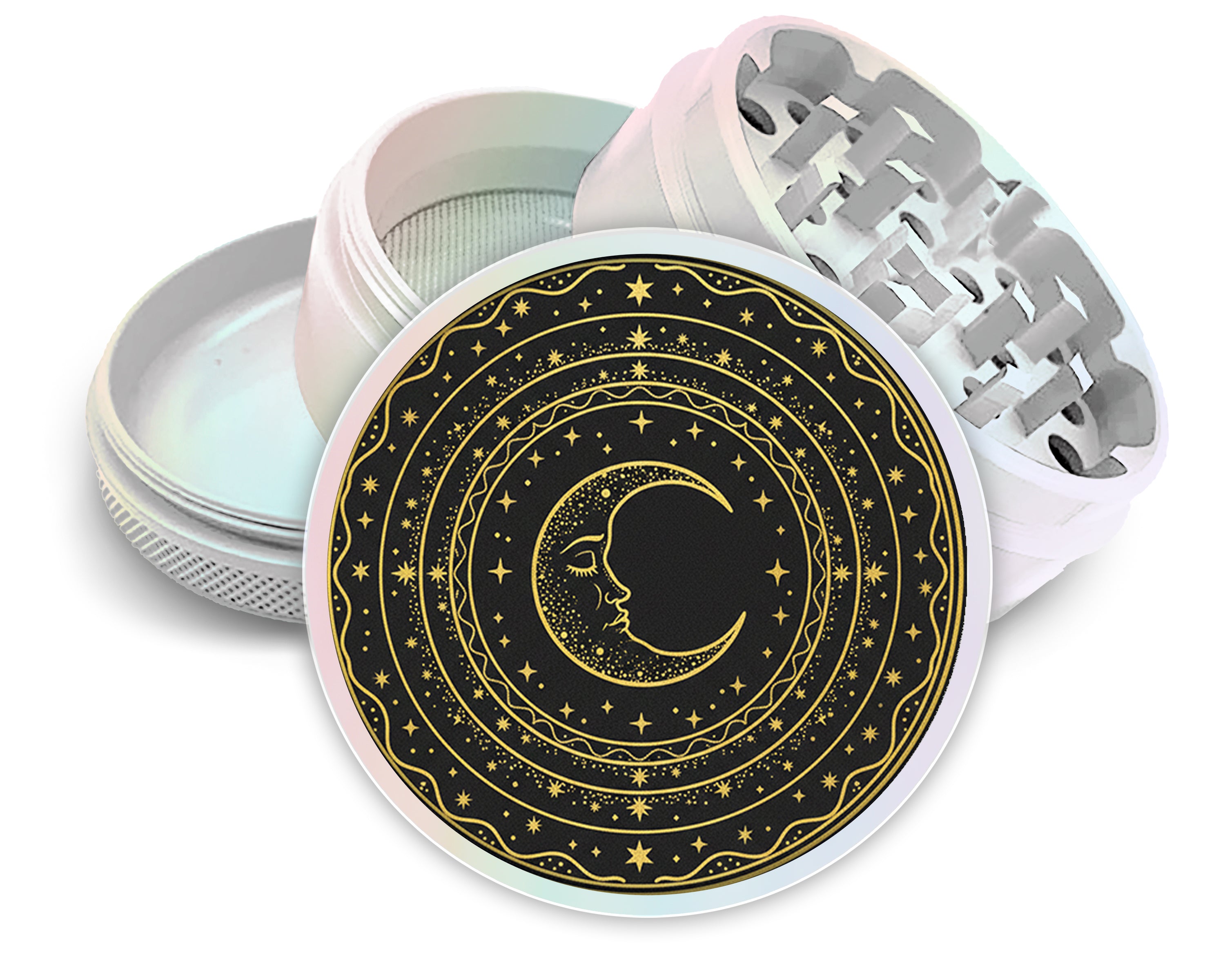 Celestial Crescent Mandala Spice Grinder White Grinder