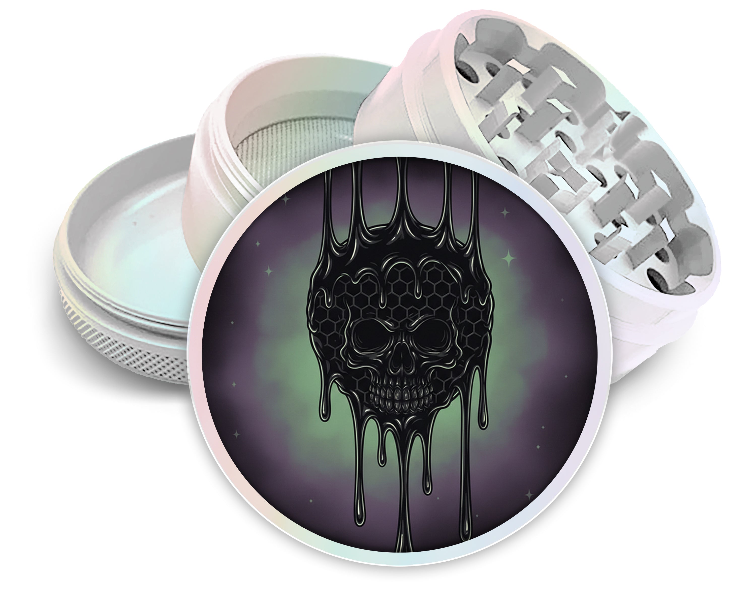 Melting Honeycomb Skull Spice Grinder White Grinder