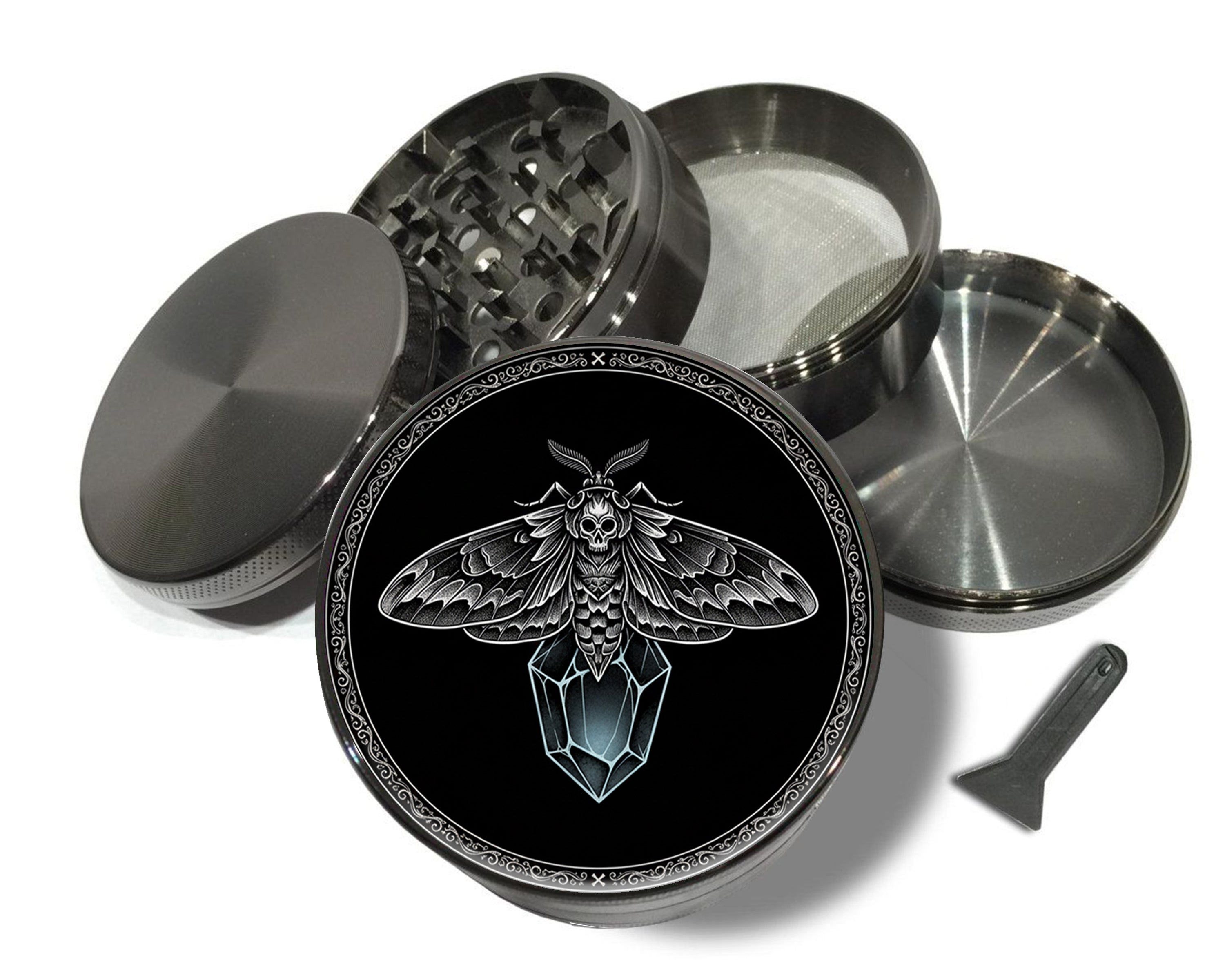 Nocturnal Moth Sigil Spice Grinder Grey Grinder