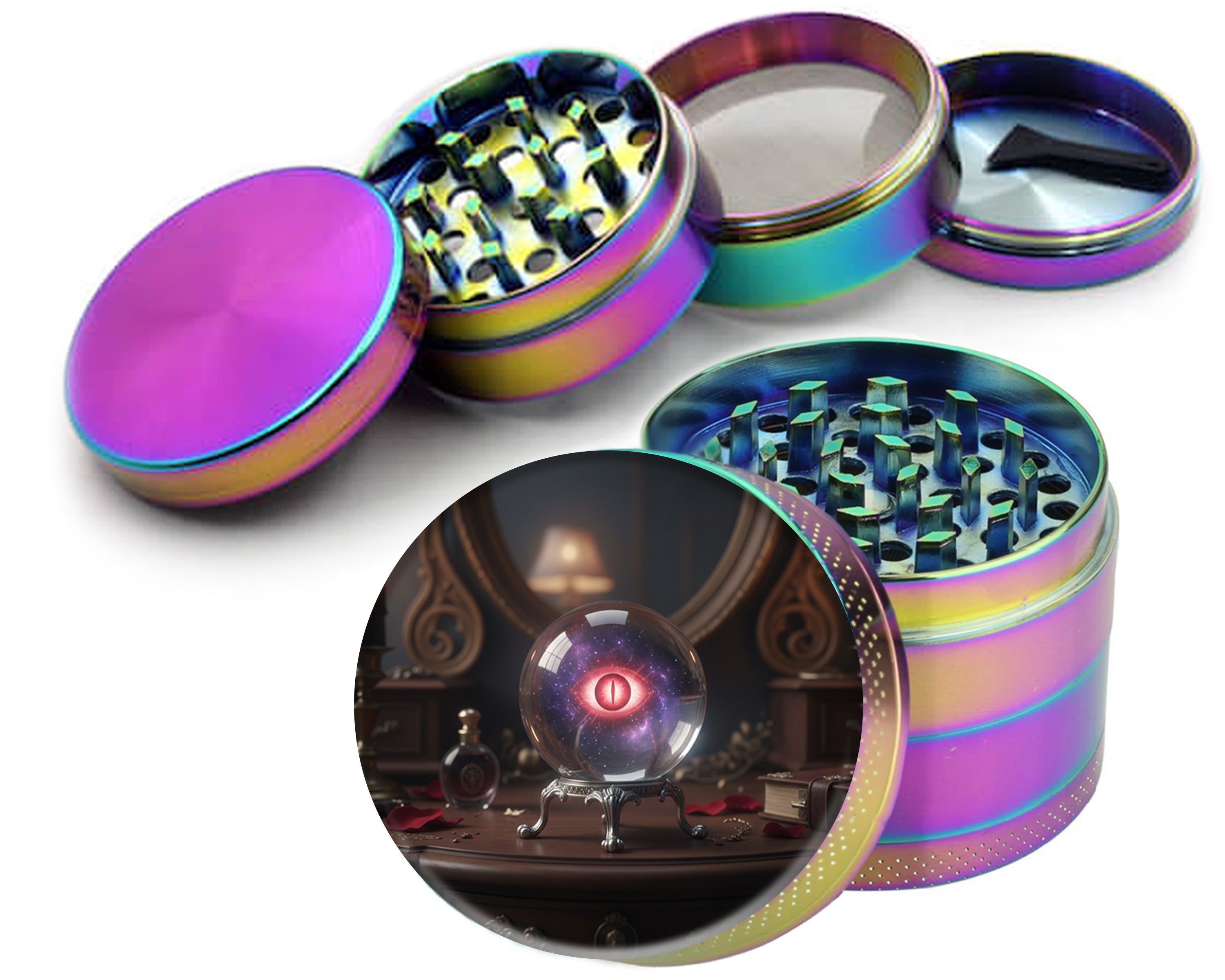Occult Crystal Orb Spice Grinder Rainbow Grinder