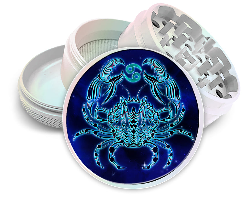 Cancer Zodiac Sign Spice Grinder White Grinder