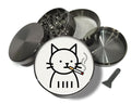 Minimalist Smoking Cat Icon Spice Grinder Grey Grinder
