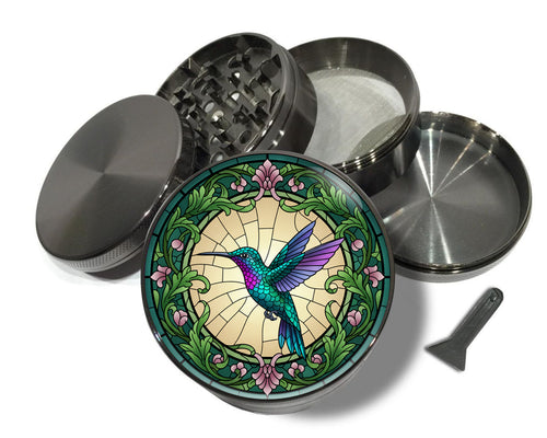Art Nouveau Hummingbird Medallion Spice Grinder Grey Grinder