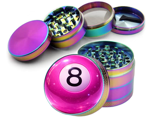 Glossy Pink Magic 8 Ball Pop Aesthetic Spice Grinder Rainbow Grinder