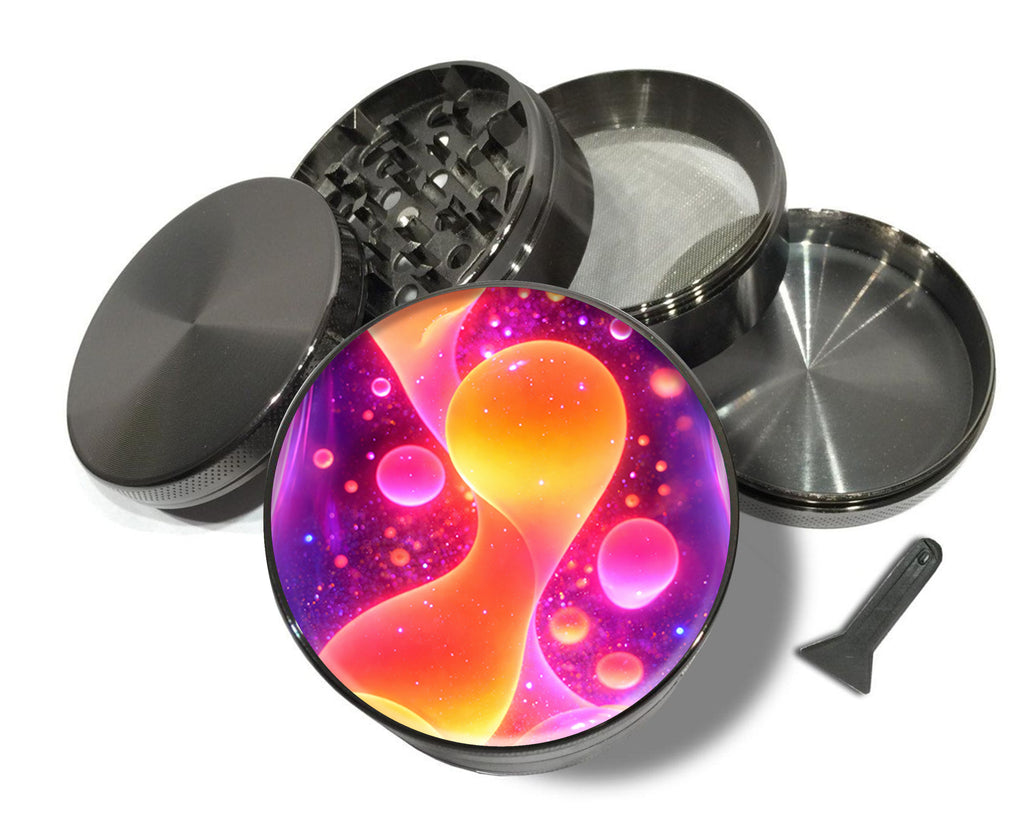 Trippy Psychedelic Lava Lamp Glow Design Spice Grinder Grey Grinder