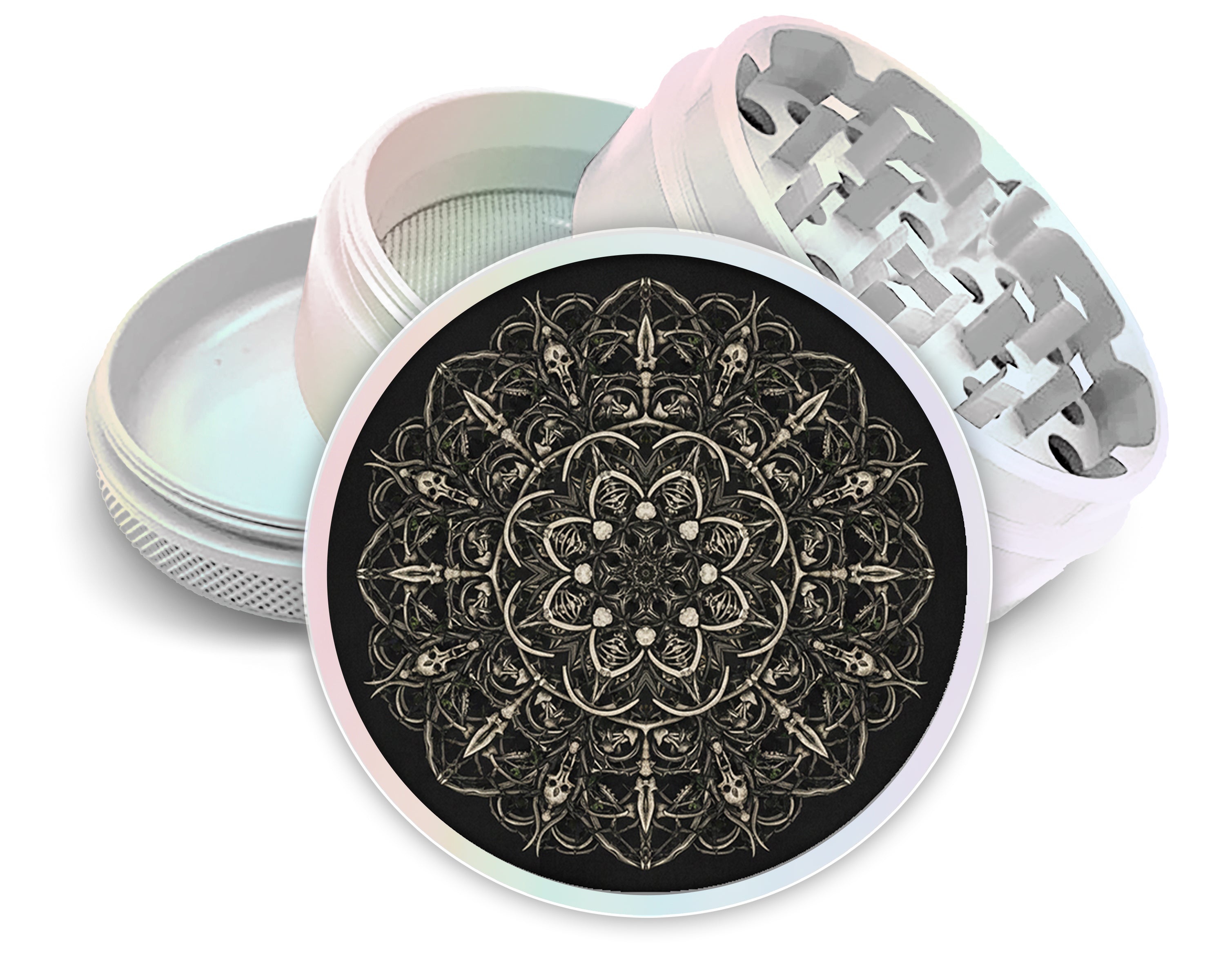 Gothic Bone Mandala Spice Grinder White Grinder