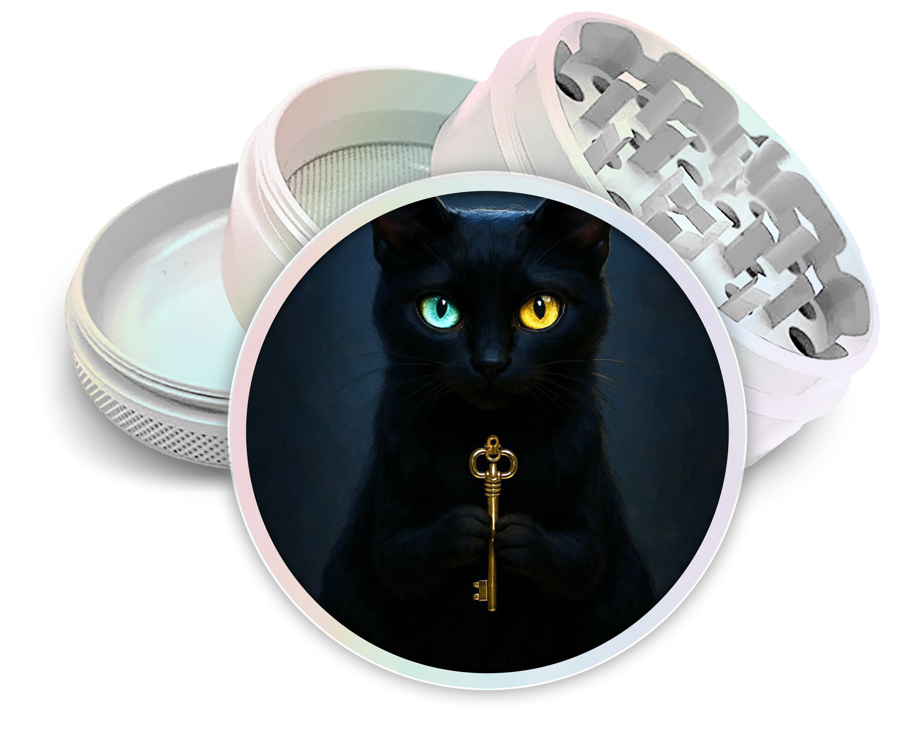 Enigmatic Keyholder Cat Spice Grinder White Grinder