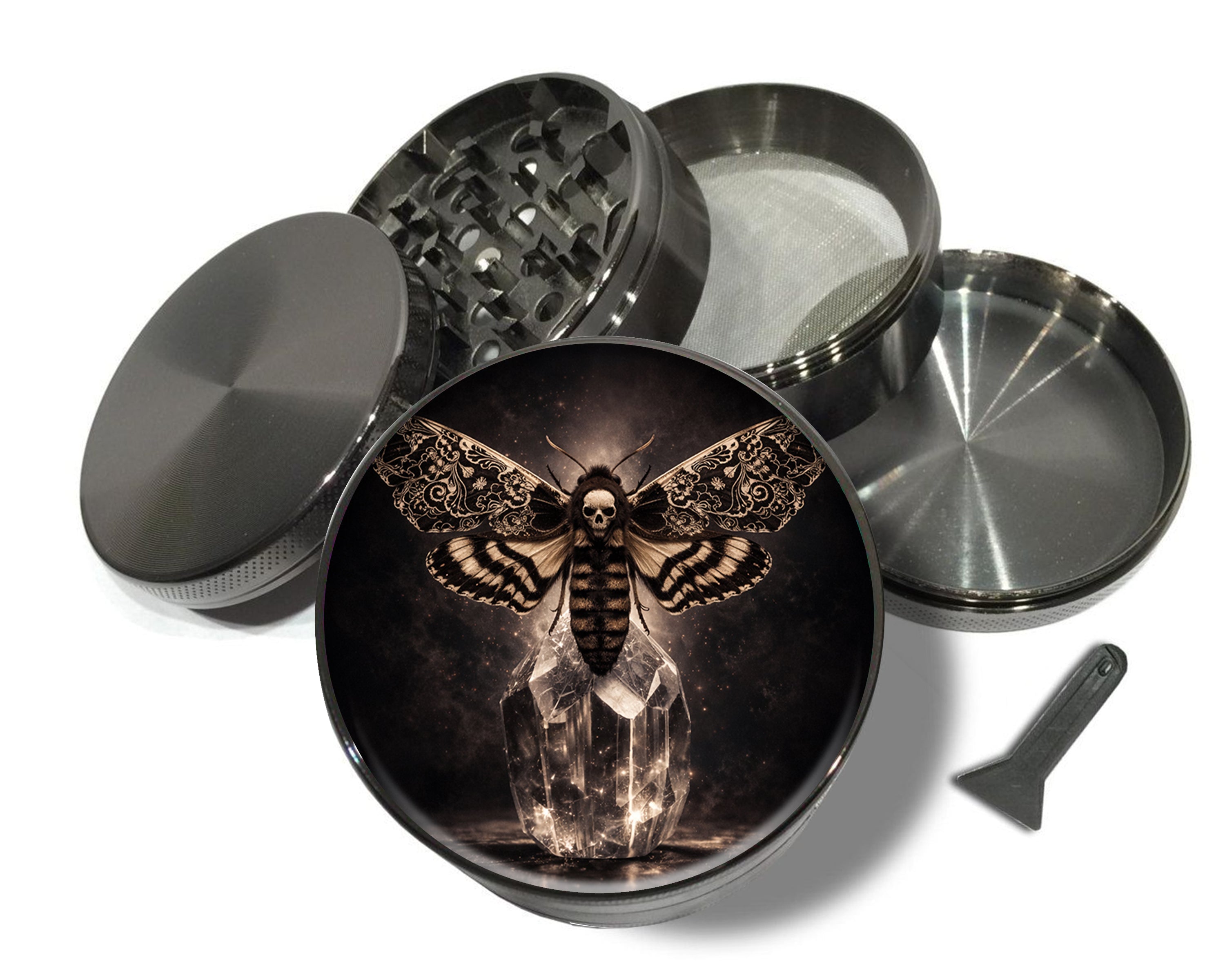 Crystal Skull Moth Spice Grinder Grey Grinder