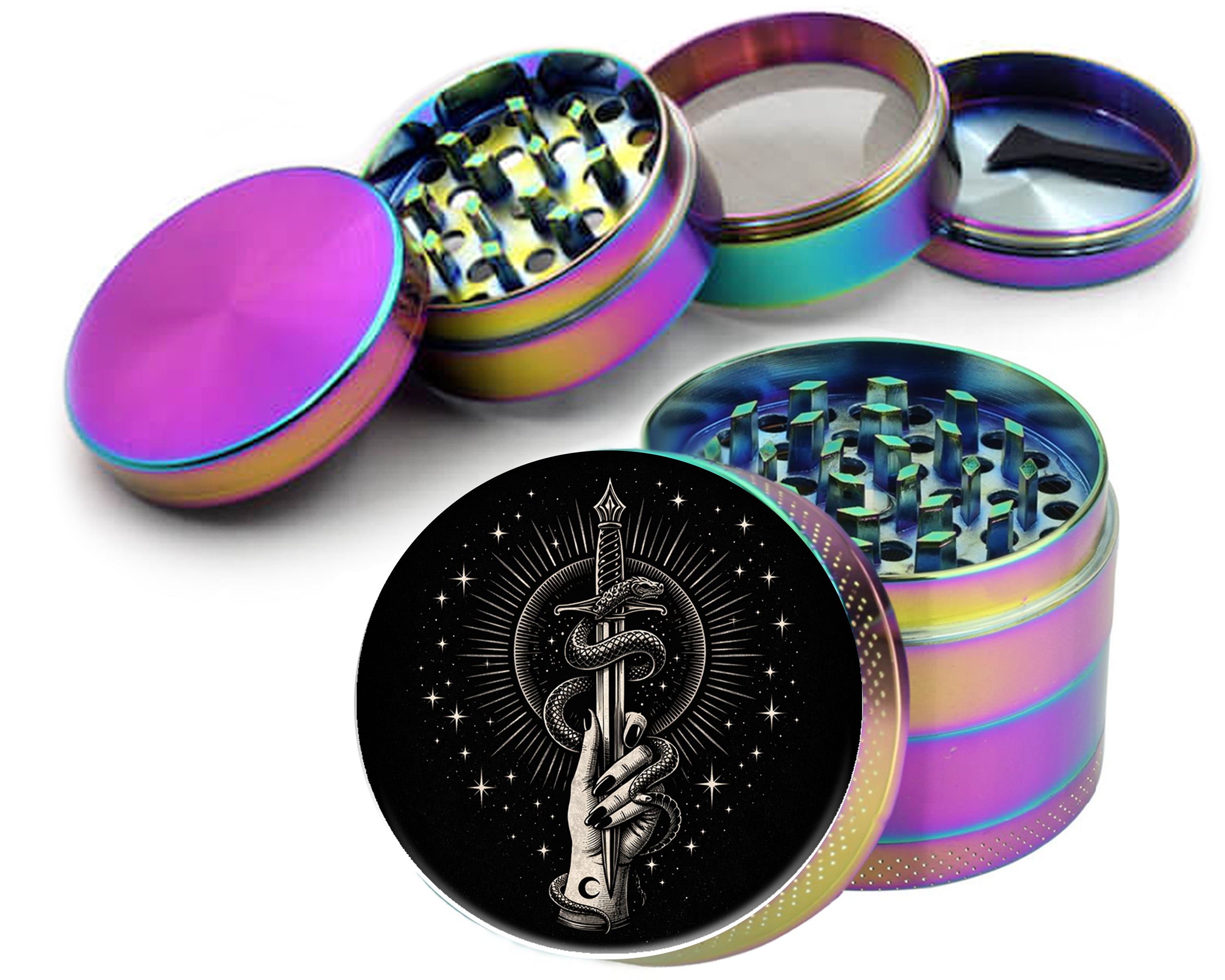 Serpent Blade Sigil Spice Grinder Rainbow Grinder