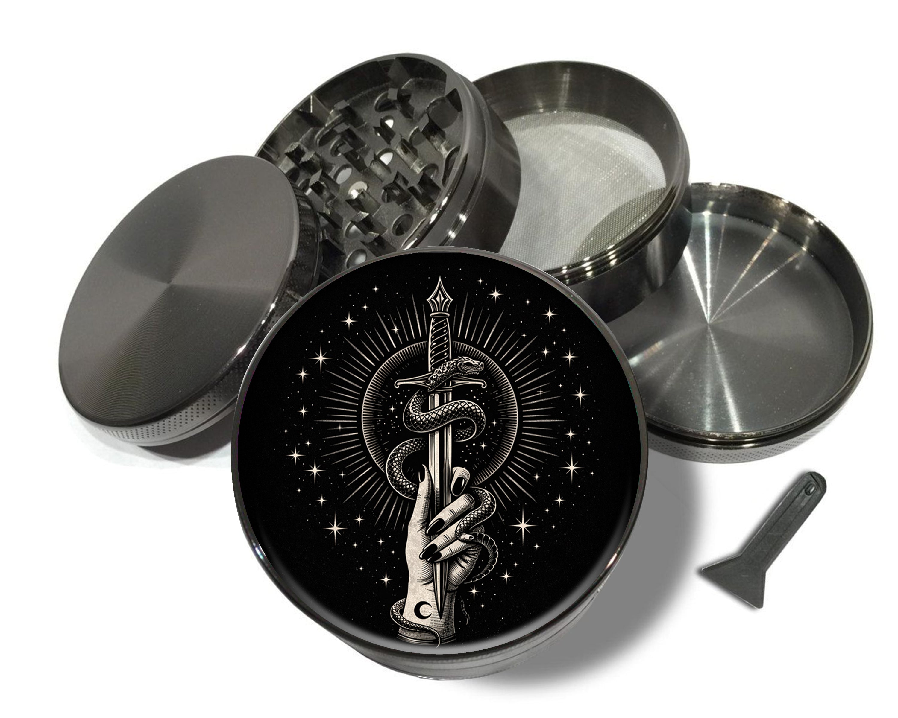 Serpent Blade Sigil Spice Grinder Grey Grinder
