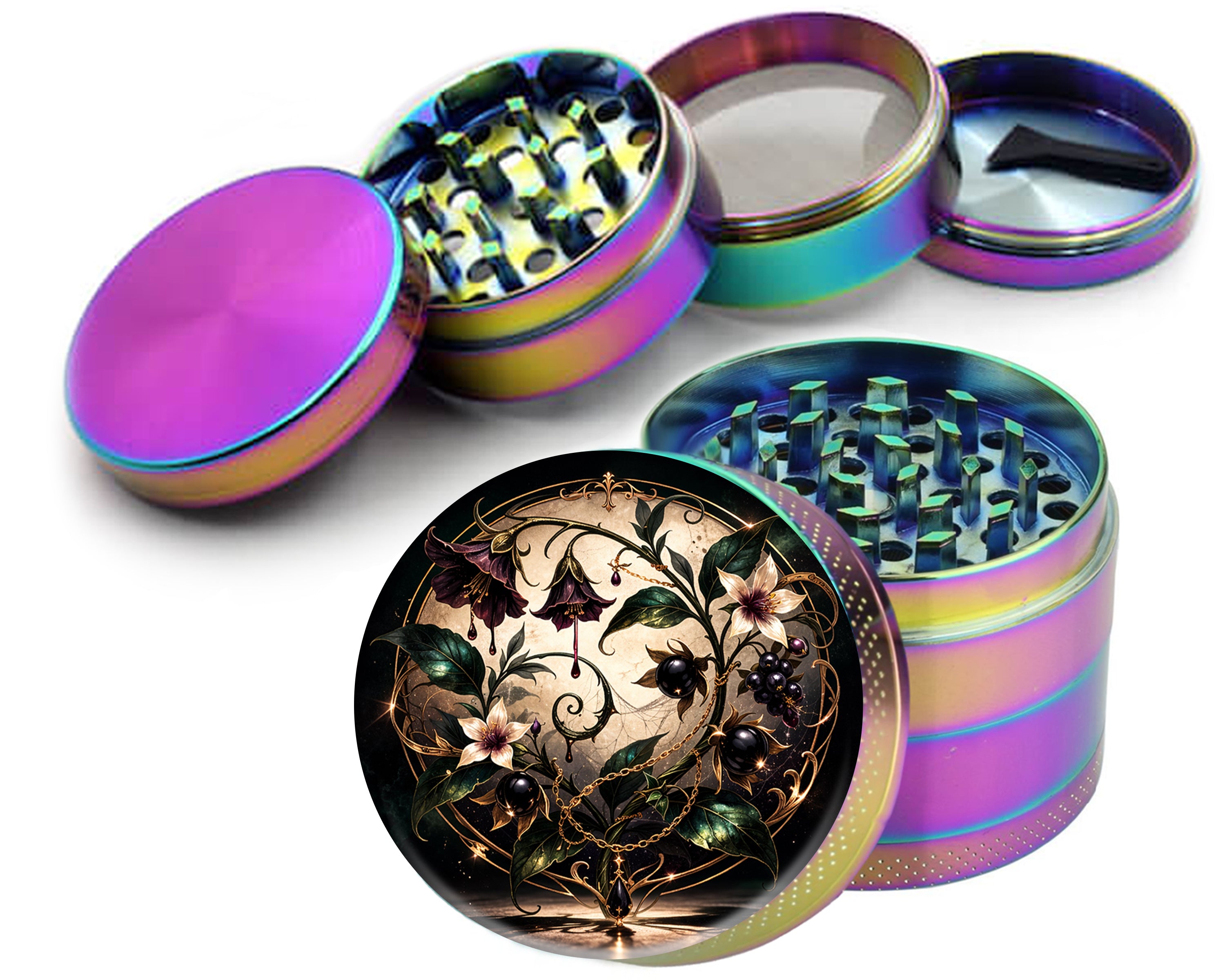 Victorian Nightshade Wreath Spice Grinder Rainbow Grinder