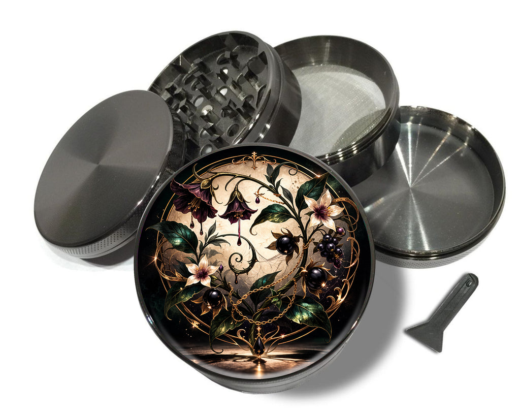 Victorian Nightshade Wreath Spice Grinder Grey Grinder