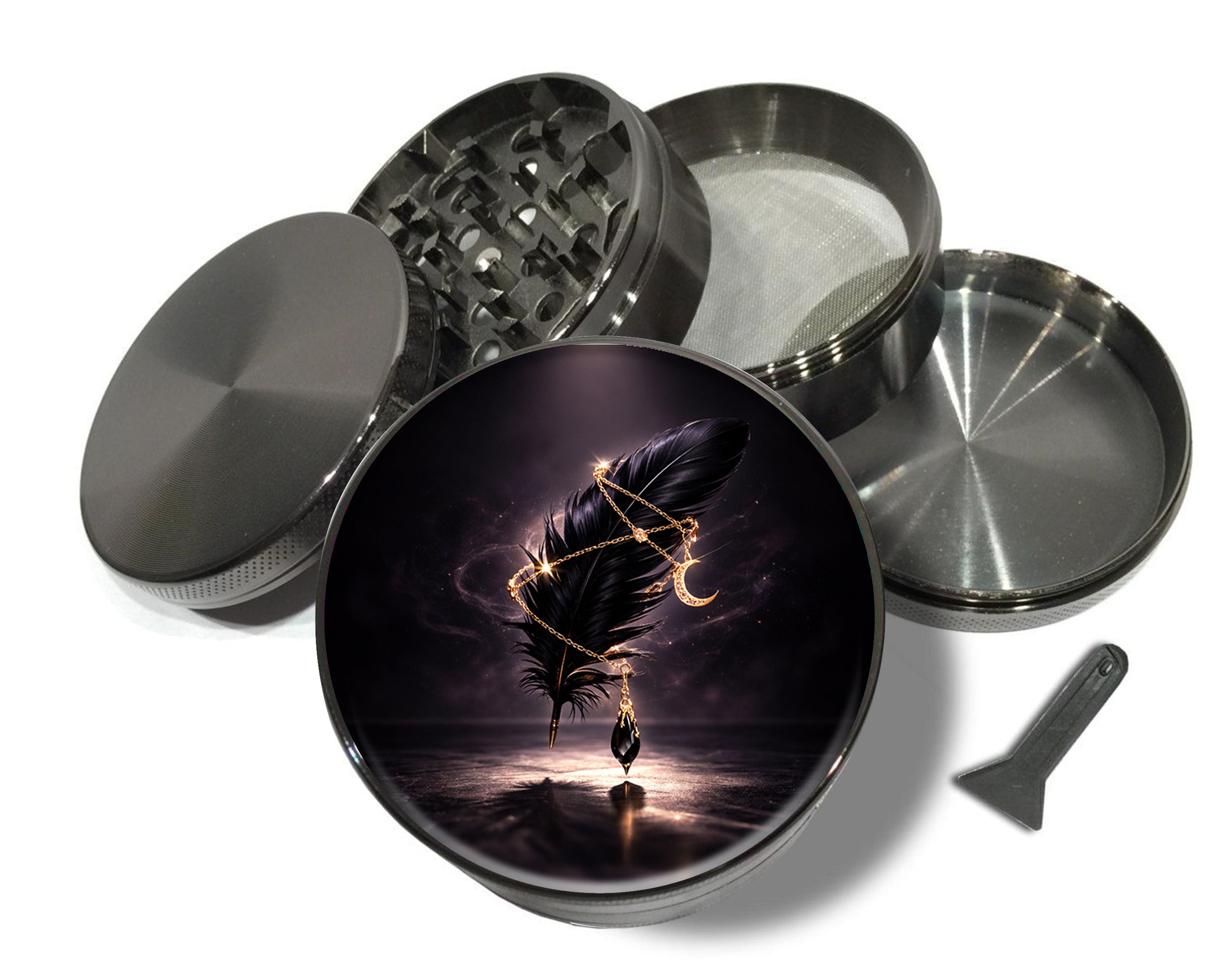 Celestial Feather Relic Spice Grinder Grey Grinder