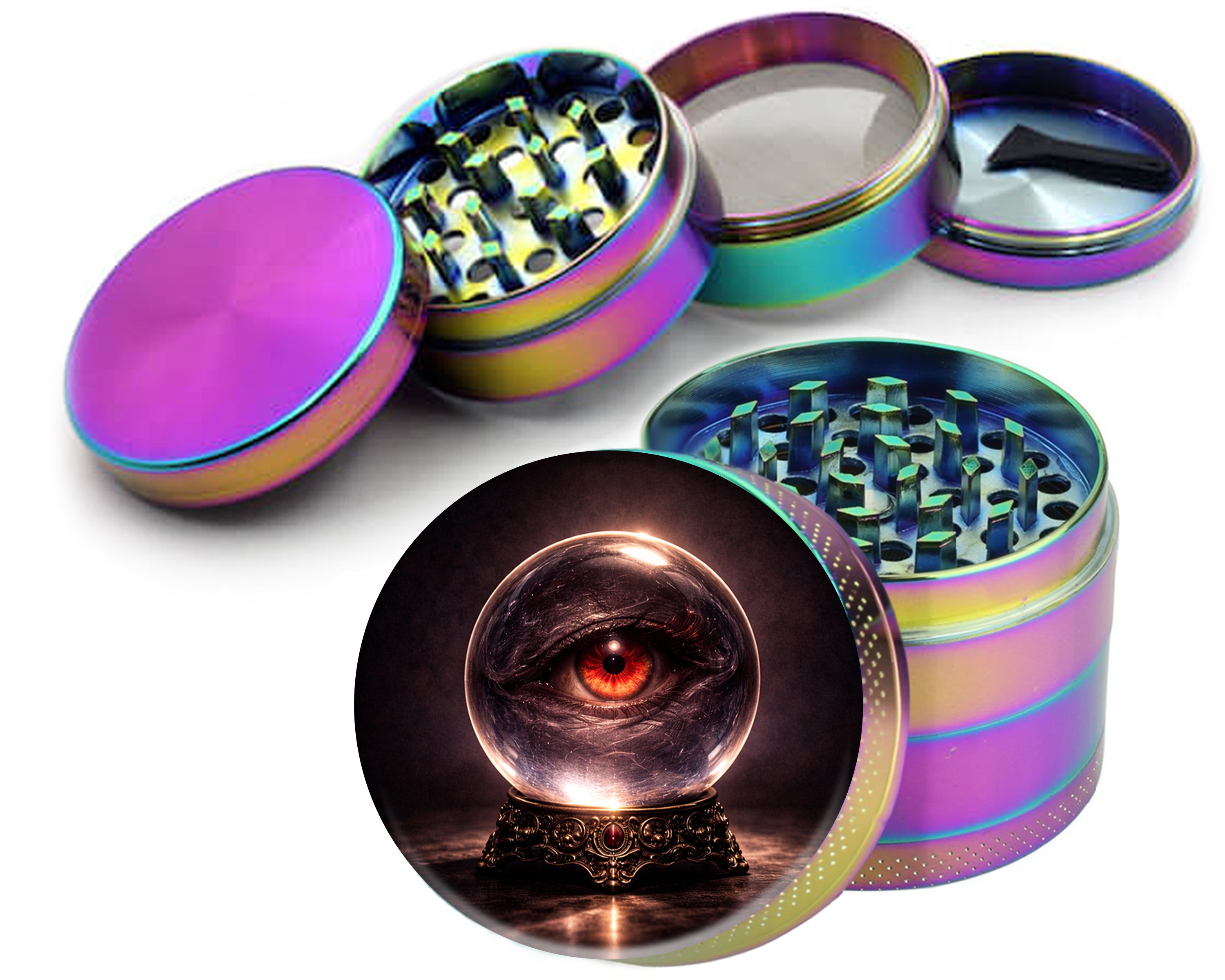 All-Seeing Crystal Orb Spice Grinder Rainbow Grinder