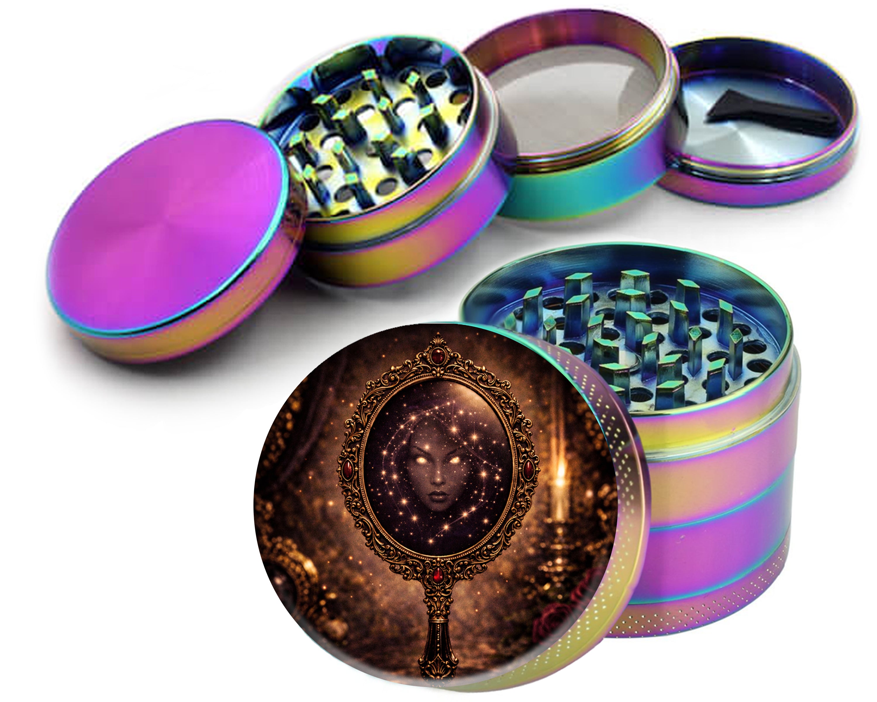 Enchanted Vanity Mirror Spice Grinder Rainbow Grinder