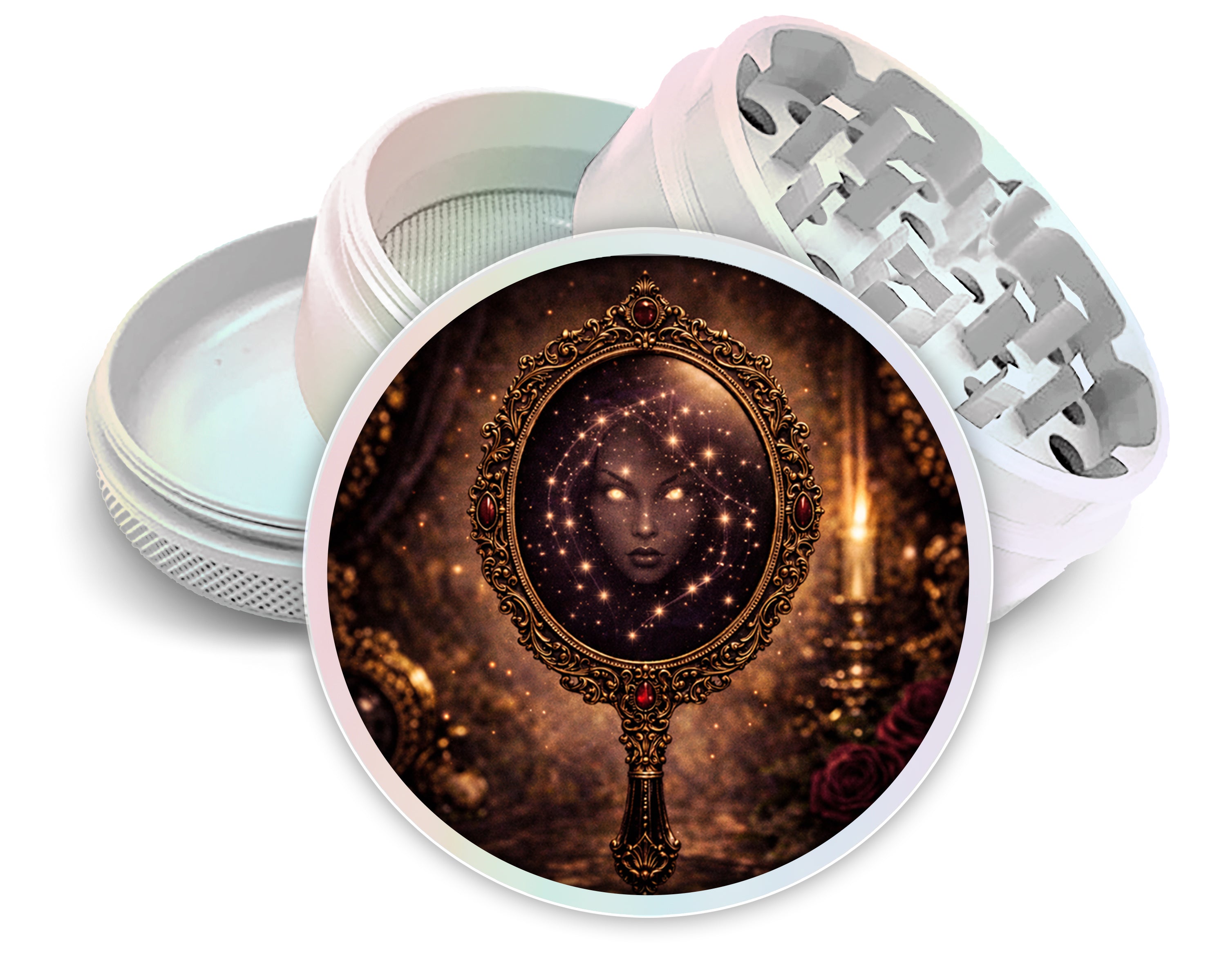 Enchanted Vanity Mirror Spice Grinder White Grinder